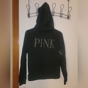 Victoria Secret Pink zip up rhinestone hoodie size small